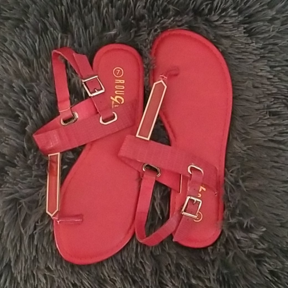Red and gold women's Sandals